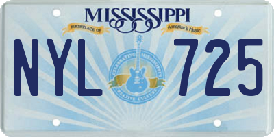MS license plate NYL725
