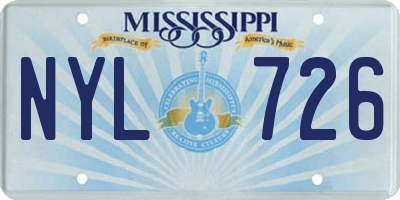 MS license plate NYL726