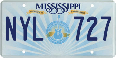 MS license plate NYL727