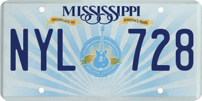 MS license plate NYL728