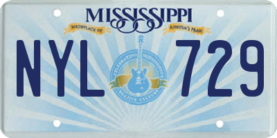 MS license plate NYL729