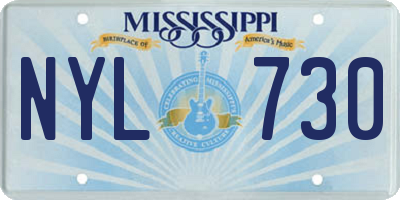 MS license plate NYL730