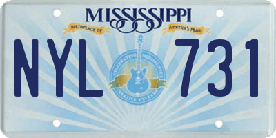 MS license plate NYL731