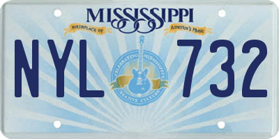 MS license plate NYL732