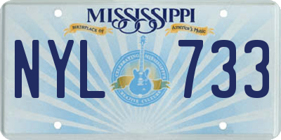 MS license plate NYL733