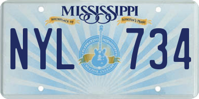 MS license plate NYL734