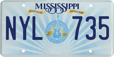 MS license plate NYL735