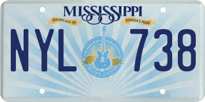 MS license plate NYL738