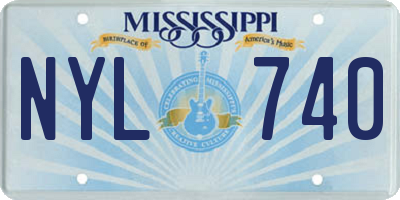 MS license plate NYL740
