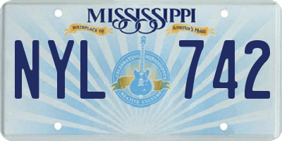MS license plate NYL742