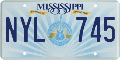 MS license plate NYL745