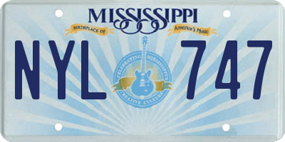 MS license plate NYL747