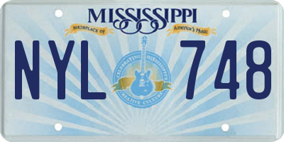MS license plate NYL748