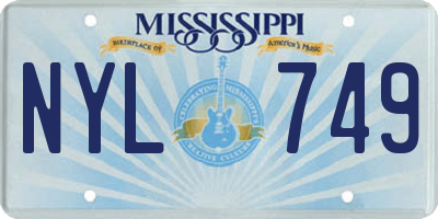 MS license plate NYL749