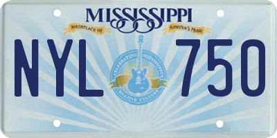 MS license plate NYL750
