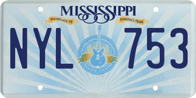 MS license plate NYL753
