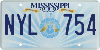 MS license plate NYL754