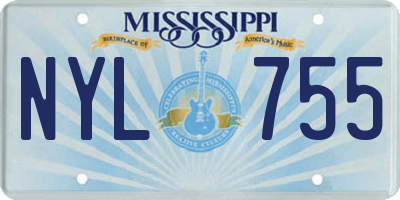 MS license plate NYL755