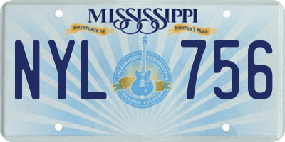 MS license plate NYL756