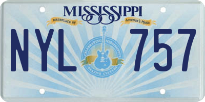MS license plate NYL757