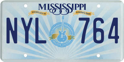 MS license plate NYL764
