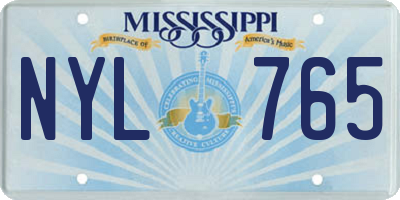 MS license plate NYL765
