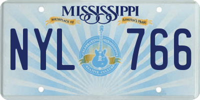 MS license plate NYL766