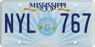MS license plate NYL767