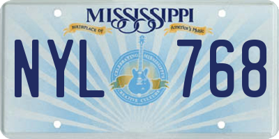 MS license plate NYL768