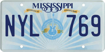MS license plate NYL769
