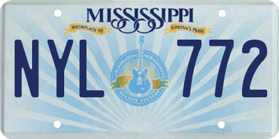 MS license plate NYL772