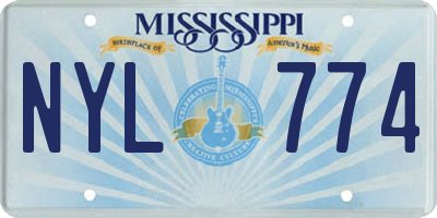 MS license plate NYL774