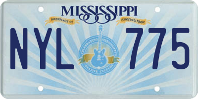 MS license plate NYL775