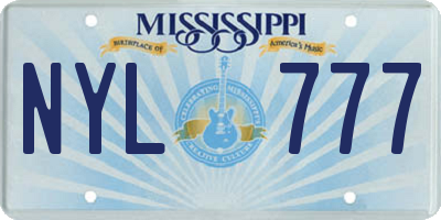 MS license plate NYL777