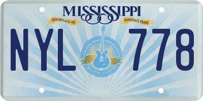 MS license plate NYL778