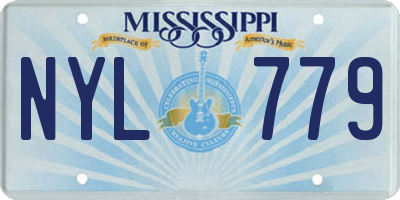 MS license plate NYL779