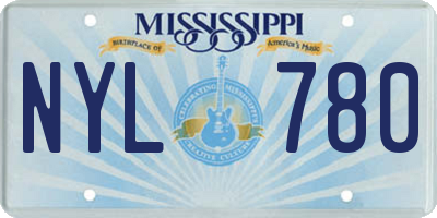 MS license plate NYL780
