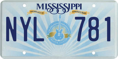 MS license plate NYL781