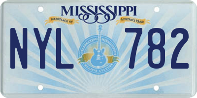MS license plate NYL782