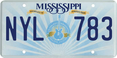 MS license plate NYL783