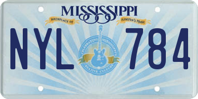 MS license plate NYL784