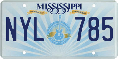 MS license plate NYL785