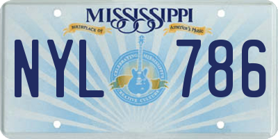 MS license plate NYL786