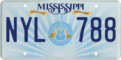 MS license plate NYL788