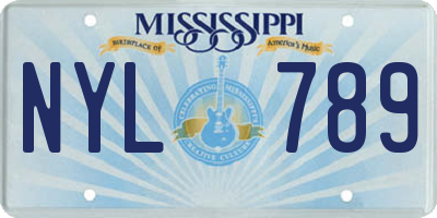MS license plate NYL789