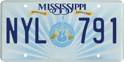 MS license plate NYL791