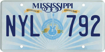 MS license plate NYL792