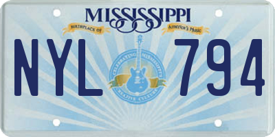 MS license plate NYL794