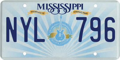 MS license plate NYL796