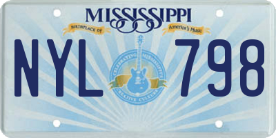 MS license plate NYL798
